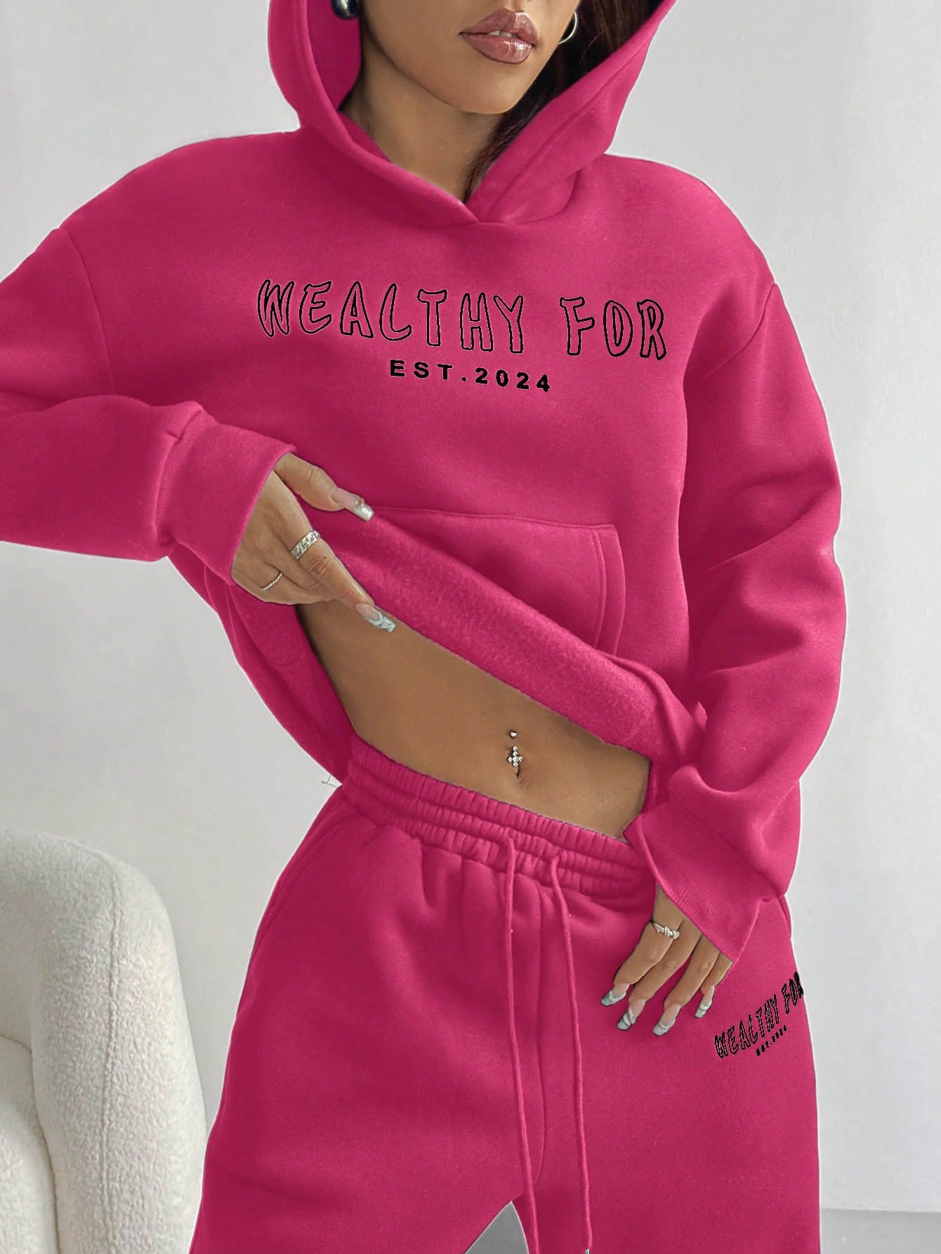 Women’s Hooded Pockets Casual Long Sleeve Pullover