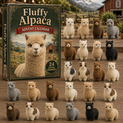 CHRISTMAS KICKOFF 40% OFF - Fluffy Alpaca Advent Calendar 2026 - 24-Day Festive Countdown, Acrylic Charms Blind Box - Gift For Farm Lovers AC0TM018
