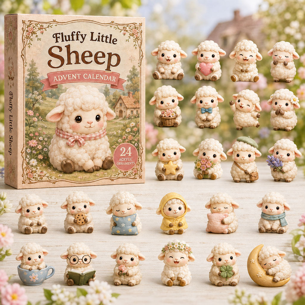 CHRISTMAS KICKOFF 40% OFF - Fluffy Little Sheep Advent Calendar 2026 - 24-Day Festive Countdown, Acrylic Charms Blind Box - Gift For Sheep Lovers AC0NT198