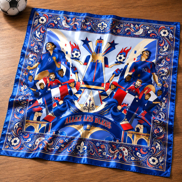 France World Cup Fans Silk Scarf Bandana