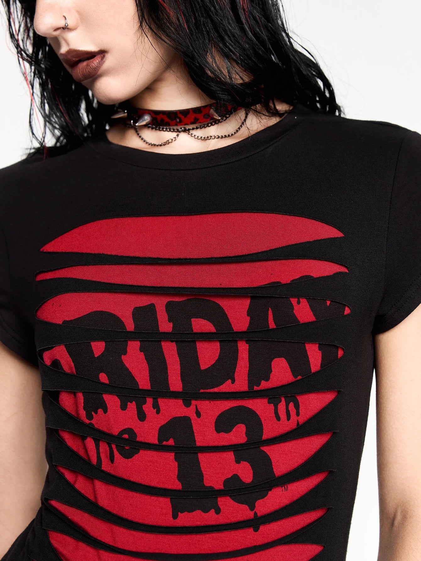 Friday The 13th Distressed Square Neck Horror Tee