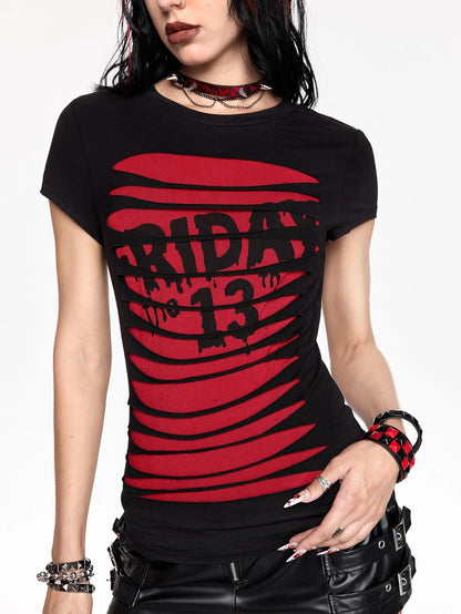Friday The 13th Distressed Square Neck Horror Tee