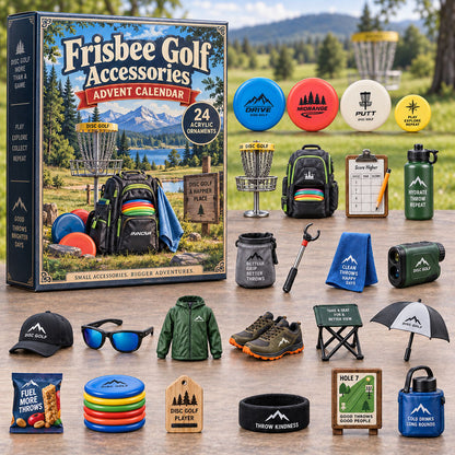 CHRISTMAS KICKOFF 40% OFF - Frisbee Golf Accessories Advent Calendar 2026 - 24-Day Festive Countdown, Acrylic Charms Blind Box - Gift For Frisbee Golf Lovers AC0NT252
