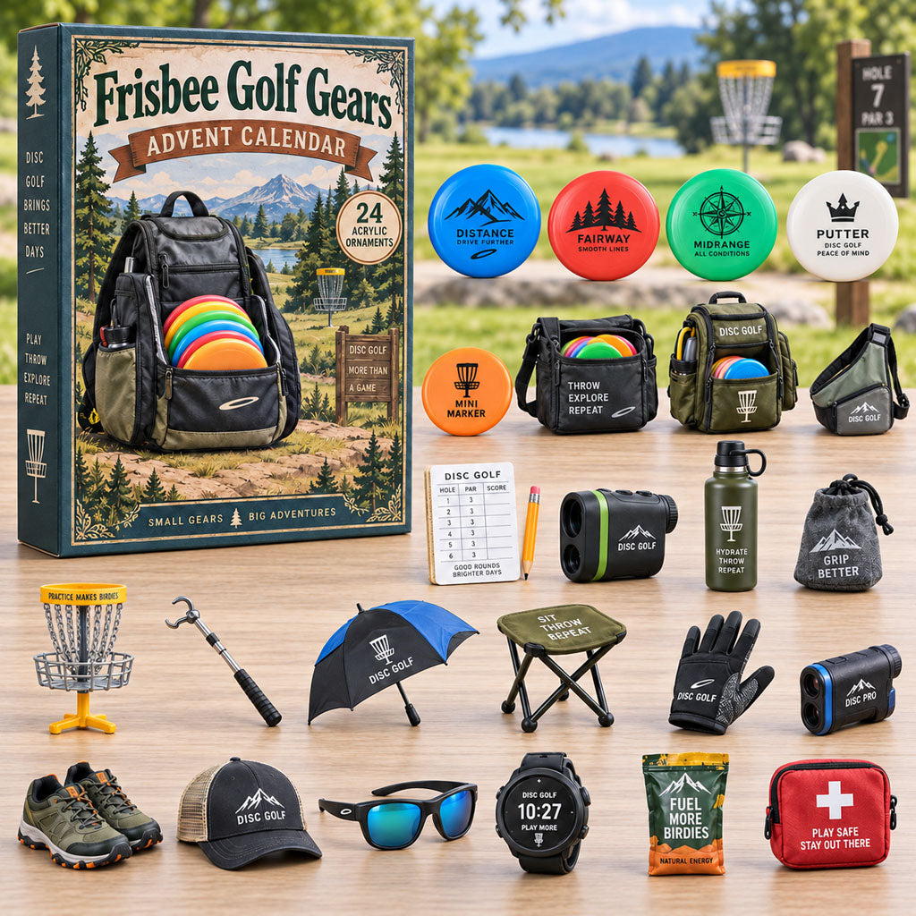 CHRISTMAS KICKOFF 40% OFF - Frisbee Golf Gears Advent Calendar 2026 - 24-Day Festive Countdown, Acrylic Charms Blind Box - Gift For Frisbee Golf Lovers AC0NT253