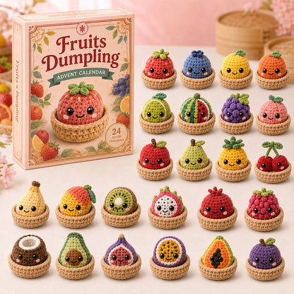 CHRISMAST KICKOFF 40% OFF - Fruits Dumpling Crochet Advent Calendar 2026 - 24-Day Festive Countdown, Acrylic Charms Blind Box - Gift For Crochet Lovers AC0TH163