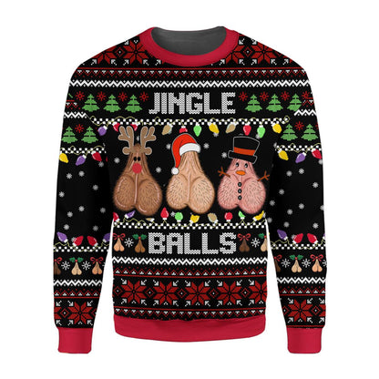 Funny Adult Ugly Christmas Sweater Jingle Balls