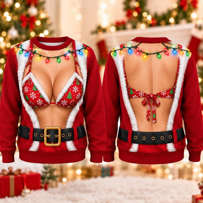 Funny Bikini Santa Ugly Christmas Sweater Sweatshirt