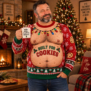 Funny Built For Cookies Hairy Chest Christmas Sweater