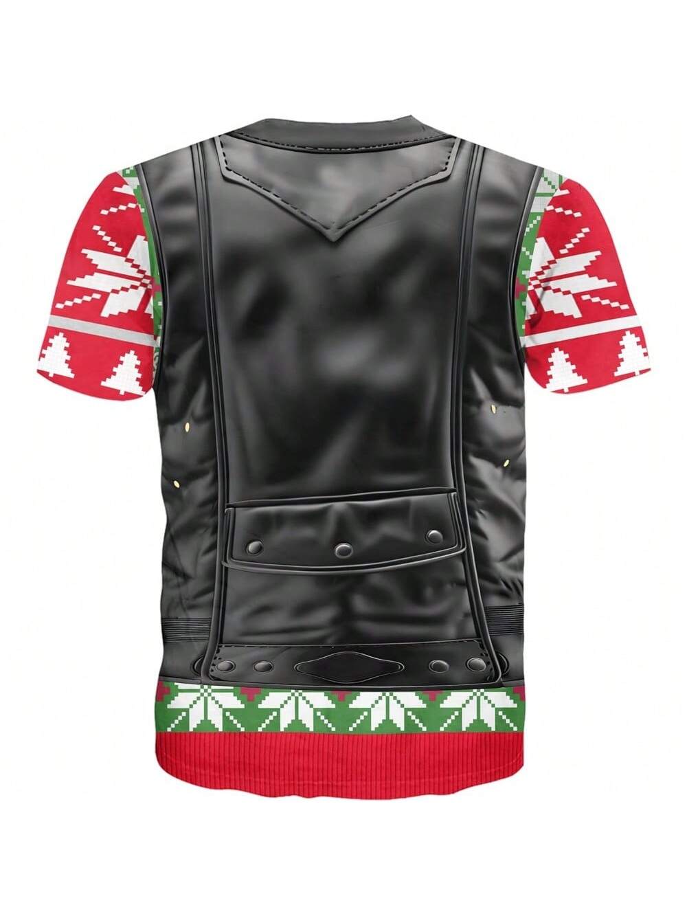 Funny Christmas Body Shirt with Hairy Chest & Gold Chain