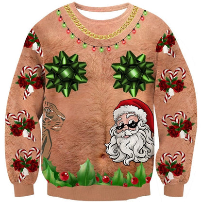 Funny Christmas Hairy Chest Body Ugly Sweater