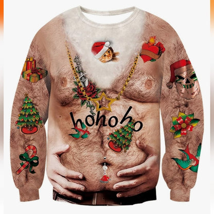 Funny Christmas Hairy Chest Sweatshirt