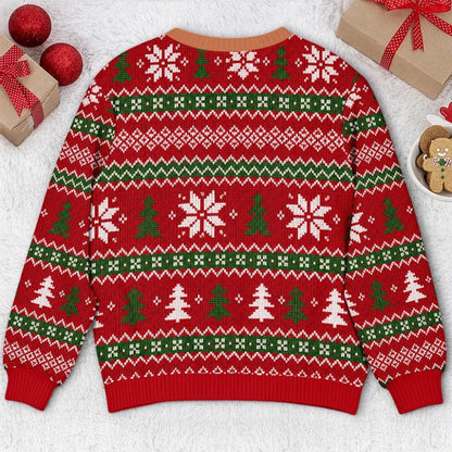Funny Christmas Sweater With Black Bra Design