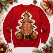 Funny Christmas Tree Chest Couple Ugly Sweater