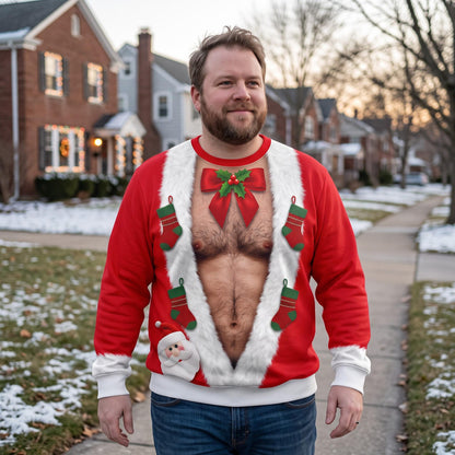 Funny Hairy Chest Christmas Sweater