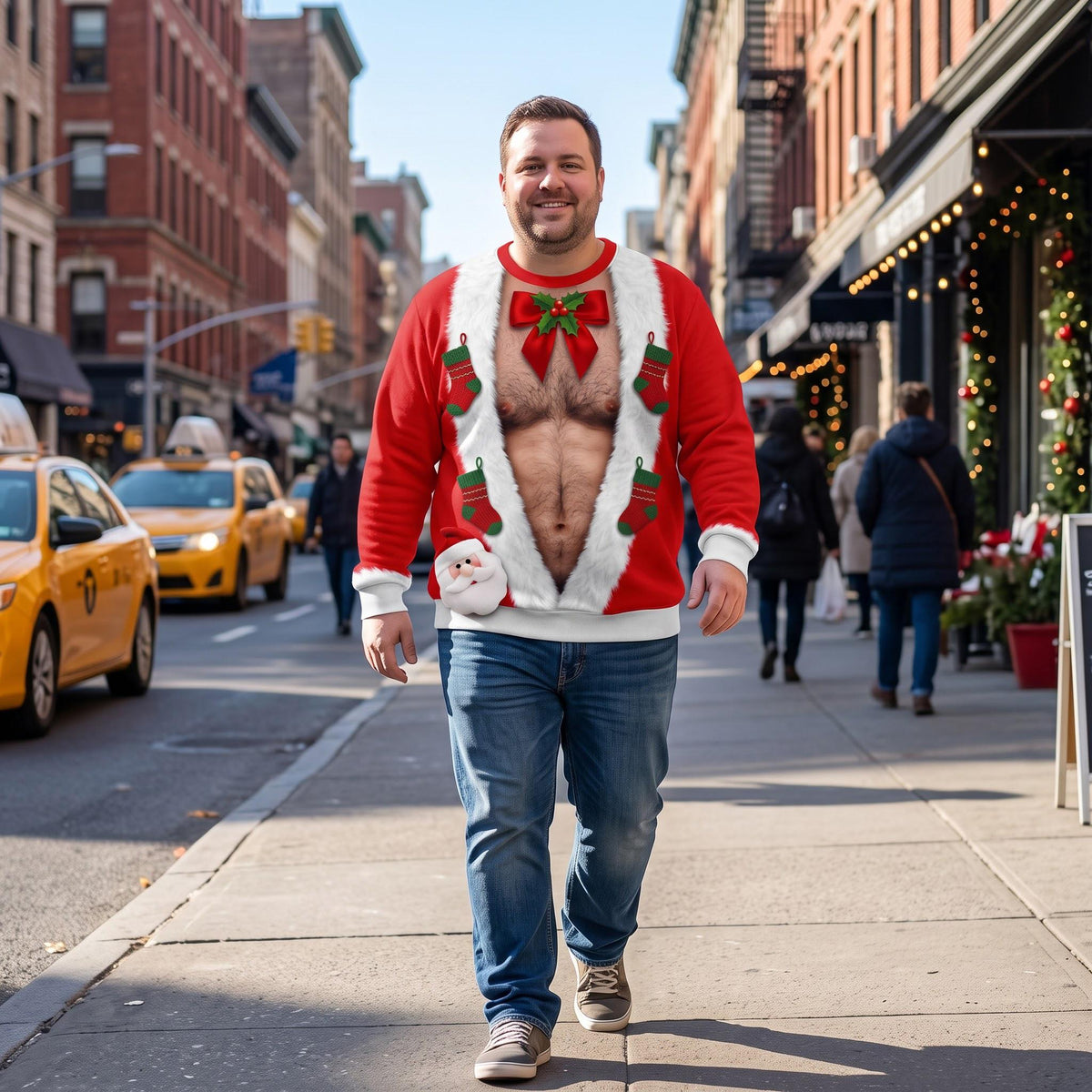 Funny Hairy Chest Christmas Sweater