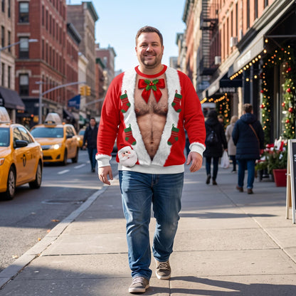 Funny Hairy Chest Christmas Sweater
