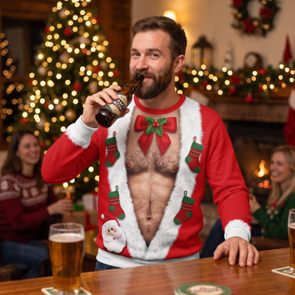 Funny Hairy Chest Christmas Sweater