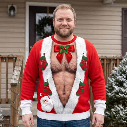 Funny Hairy Chest Christmas Sweater