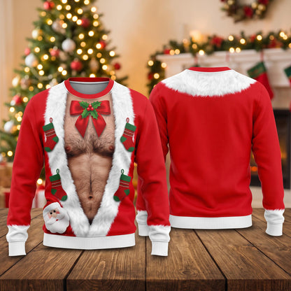 Funny Hairy Chest Christmas Sweater