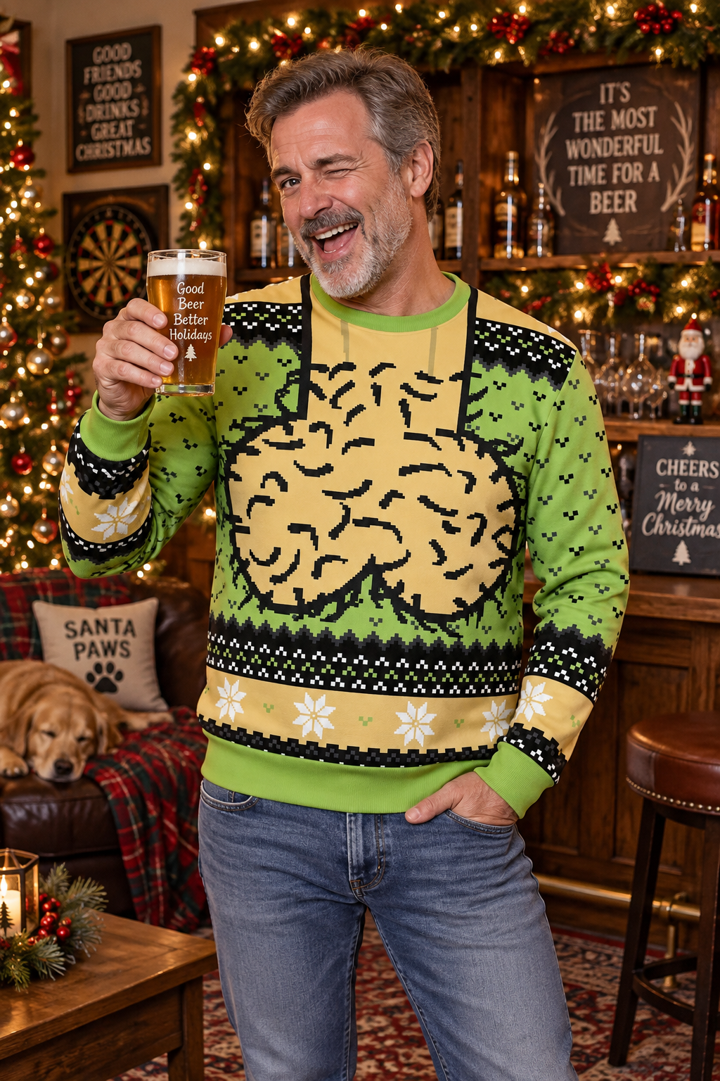 Funny Hairy Chest Christmas Ugly Sweater