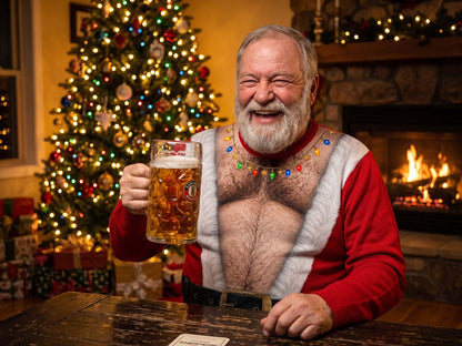 Funny Hairy Chest Santa Claus Christmas Sweater