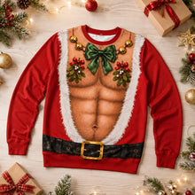 Funny Hairy Chest Santa Ugly Christmas Sweater