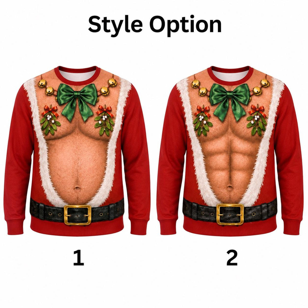 Funny Hairy Chest Santa Ugly Christmas Sweater