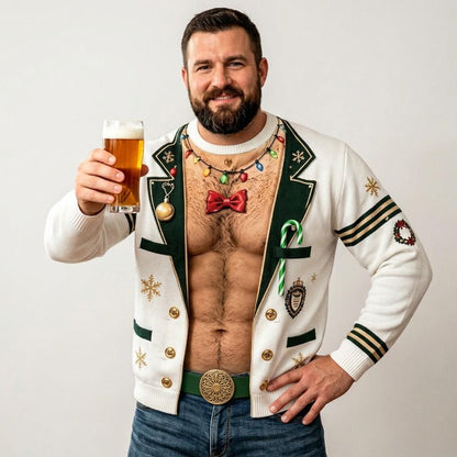 Funny Hairy Chest Ugly Christmas Sweater