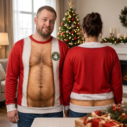 Funny Hairy Chest & Butt Crack Christmas Sweater