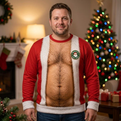 Funny Hairy Chest & Butt Crack Christmas Sweater