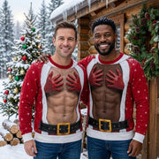 Funny Hands Chest Santa Ugly Christmas Sweater
