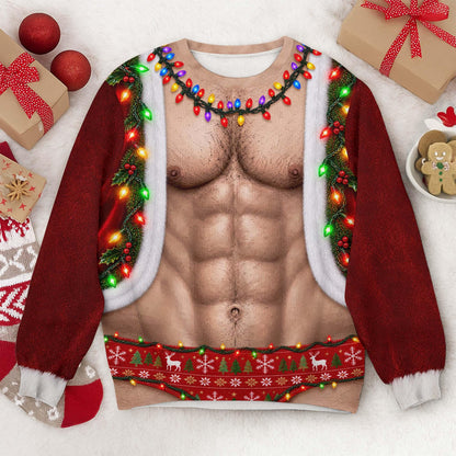 Funny Men Chest Briefs Ugly Christmas Sweater Sweatshirt