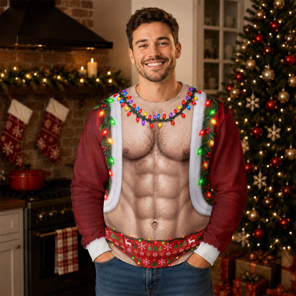 Funny Men Chest Briefs Ugly Christmas Sweater Sweatshirt
