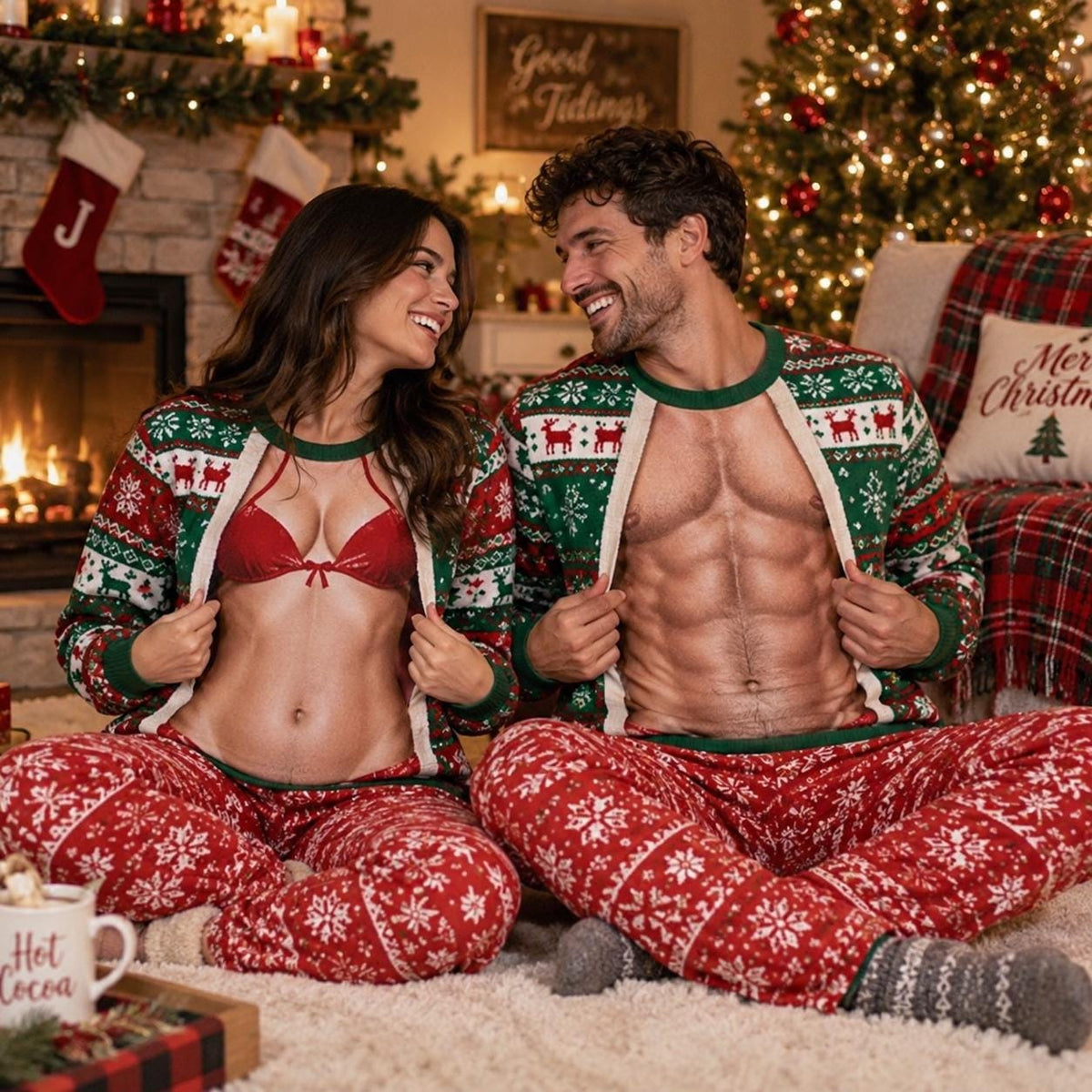 Funny Men's Muscle Chest Ugly Christmas Sweater