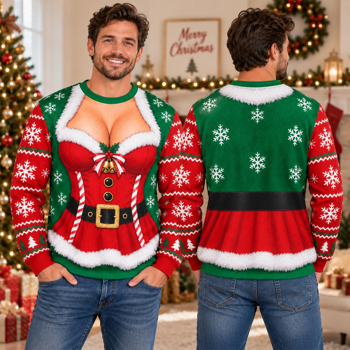 Funny Men's Santa Claus Ugly Christmas Sweater