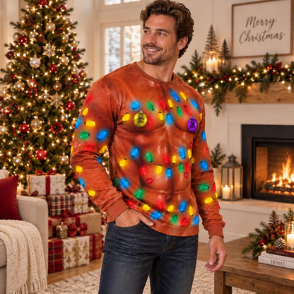 Funny Muscle Chest Light Up Ugly Christmas Sweater
