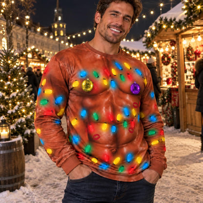 Funny Muscle Chest Light Up Ugly Christmas Sweater
