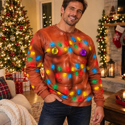 Funny Muscle Chest Light Up Ugly Christmas Sweater