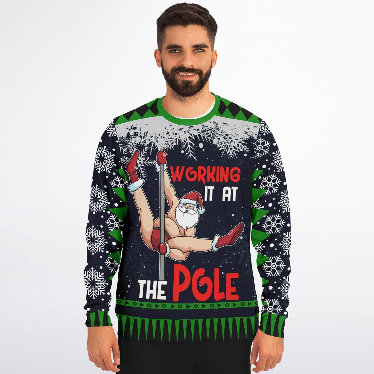 Funny Pole Dancing Santa Ugly Christmas Sweater