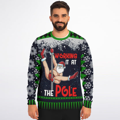 Funny Pole Dancing Santa Ugly Christmas Sweater