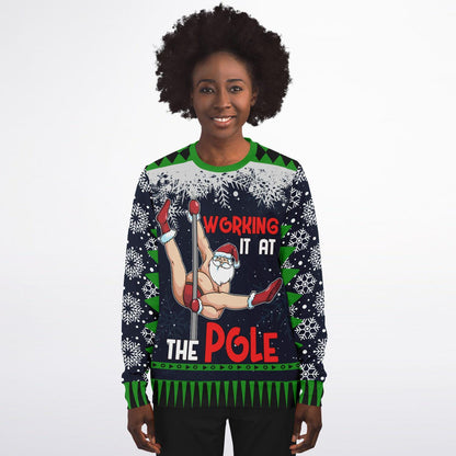 Funny Pole Dancing Santa Ugly Christmas Sweater