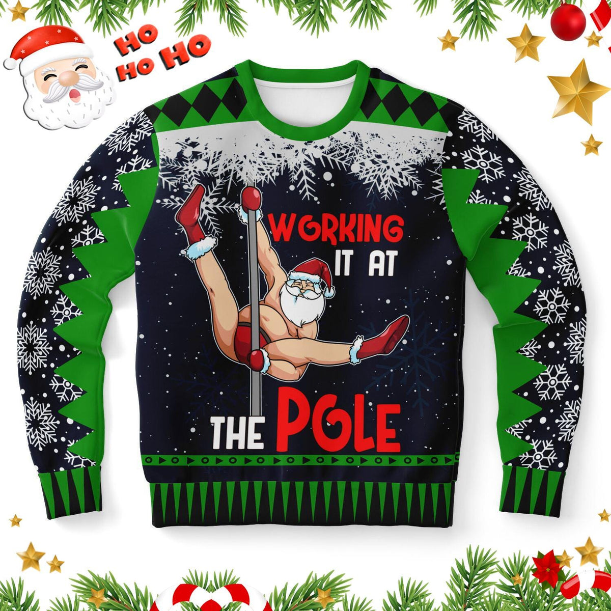 Funny Pole Dancing Santa Ugly Christmas Sweater