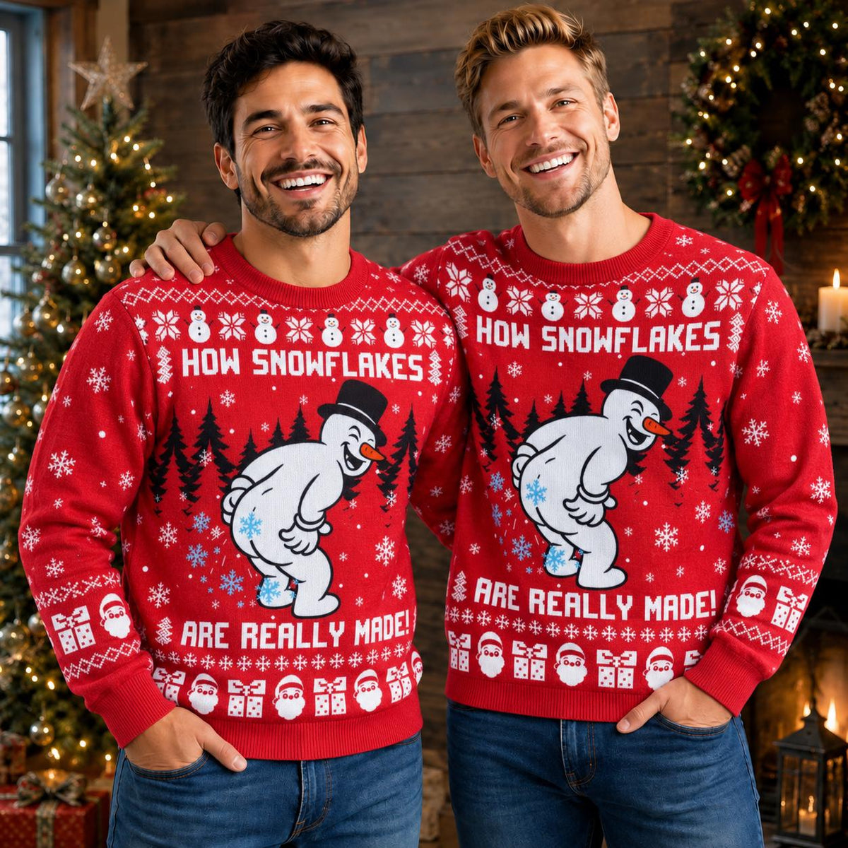 Funny Red Snowman How Snowflakes Are Made Sweater