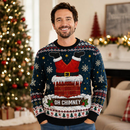 Funny Santa Oh Chimney Ugly Christmas Sweater
