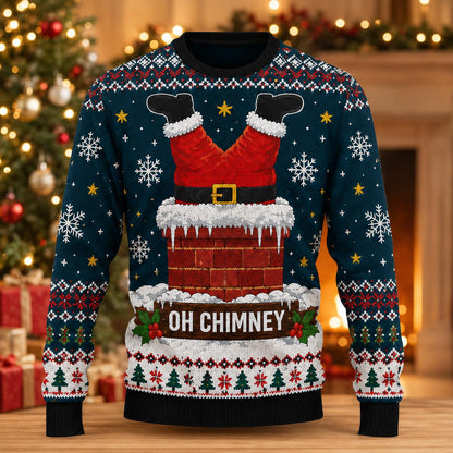 Funny Santa Oh Chimney Ugly Christmas Sweater