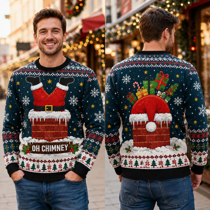 Funny Santa Oh Chimney Ugly Christmas Sweater