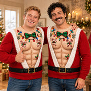 Funny Santa Six-Pack Abs Christmas Sweater