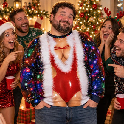 Funny Sexy Santa Swimsuit Christmas Sweater