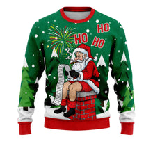 Funny Smoking Santa Chimney Ugly Christmas Sweater