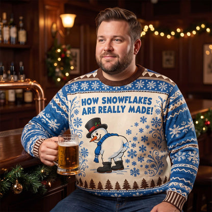 Funny Snowman How Snowflakes Are Made Sweater